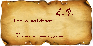 Lacko Valdemár névjegykártya